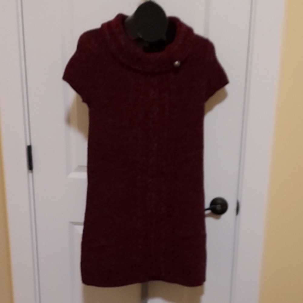 *Burgundy Knit Cowl Neck Dress